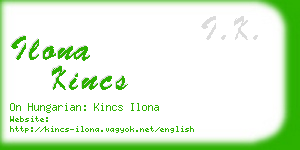 ilona kincs business card